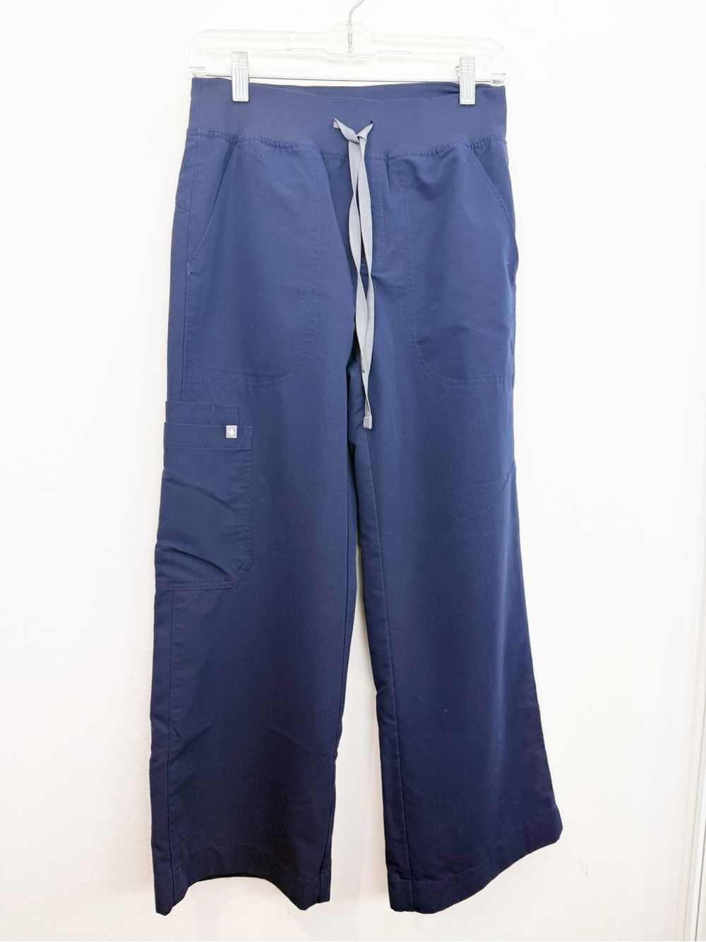 FIGS High Waisted Isabel Wide Leg Scrub Pants Navy Blue Size Small